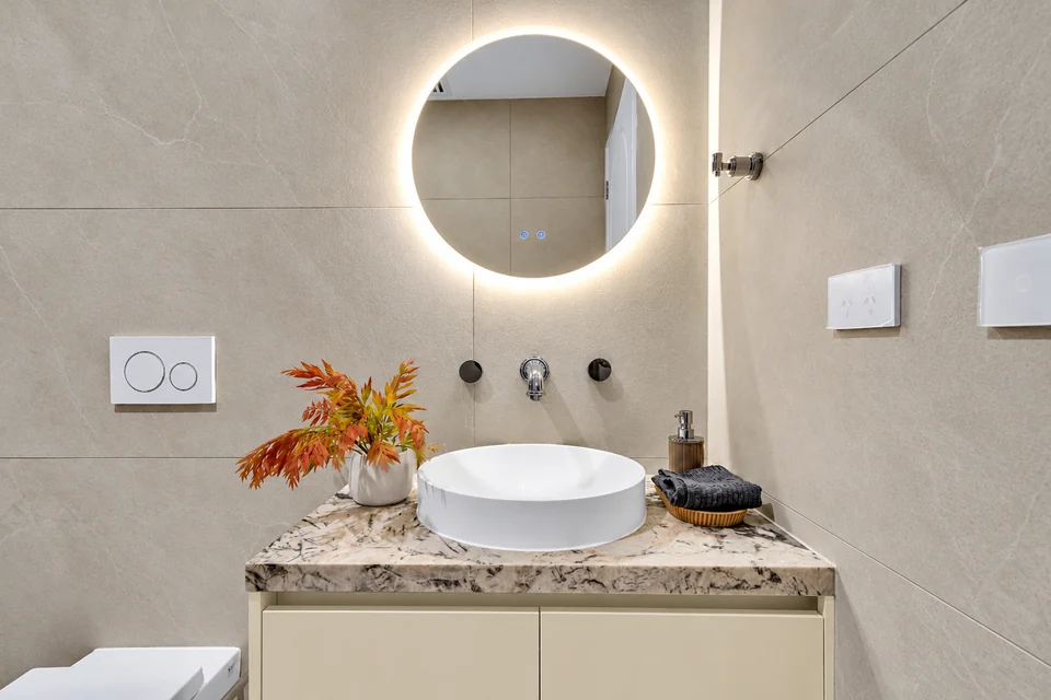 Simple. Beautiful. Functional. — bathrooms photograph from the supplied Stunning Build collection