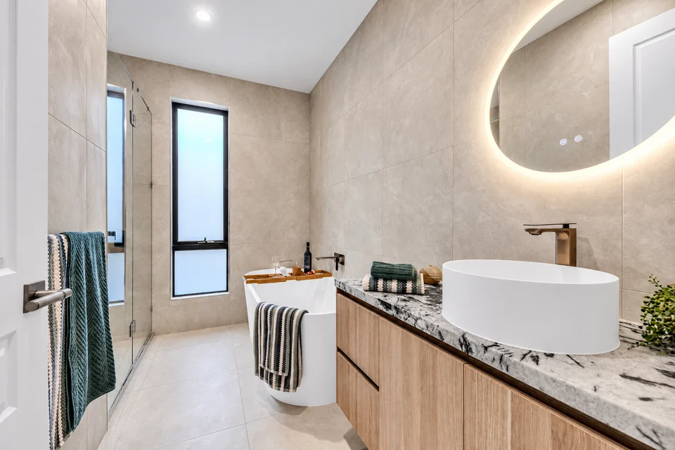 A moment of calm — bathrooms photograph from the supplied Stunning Build collection